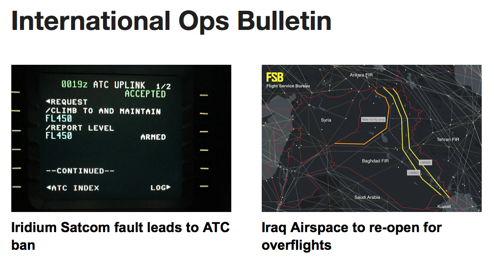 12OCT: Iridium Satcom Ban, Iraq airspace reopening – International Ops Bulletin