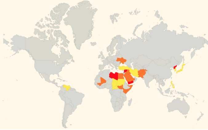 New Unsafe Airspace Summary and Map – International Ops 2024 – OPSGROUP