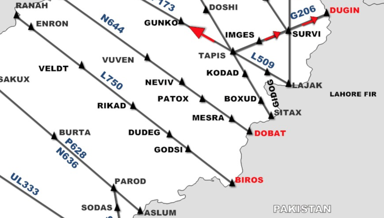Afghan/Pakistan border waypoint name changes