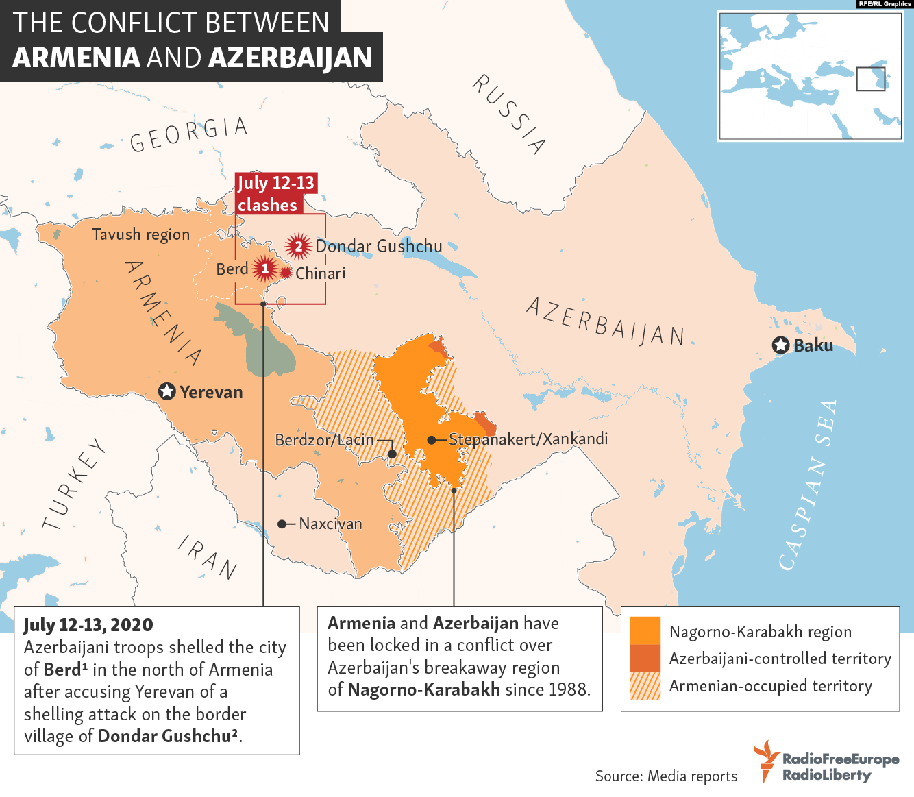 Armenia Azerbaijan Conflict Map 