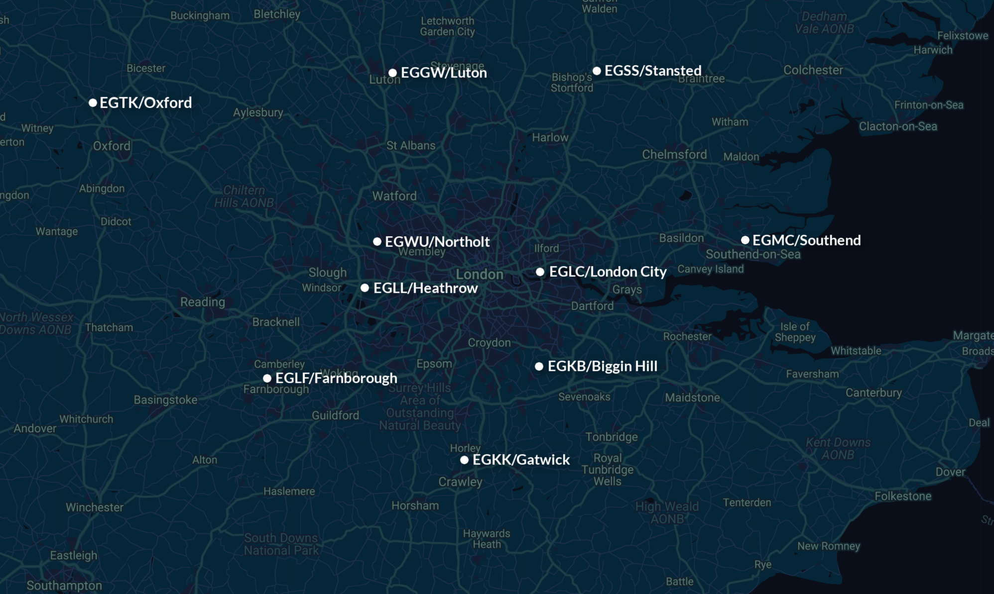 LONDON AIRPORTS MAP JUN22 