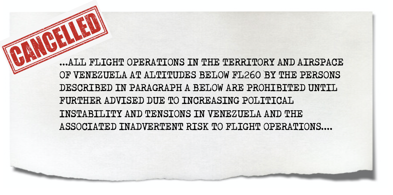 Venezuela: FAA Restriction Lifted – International Ops 2025 – OPSGROUP