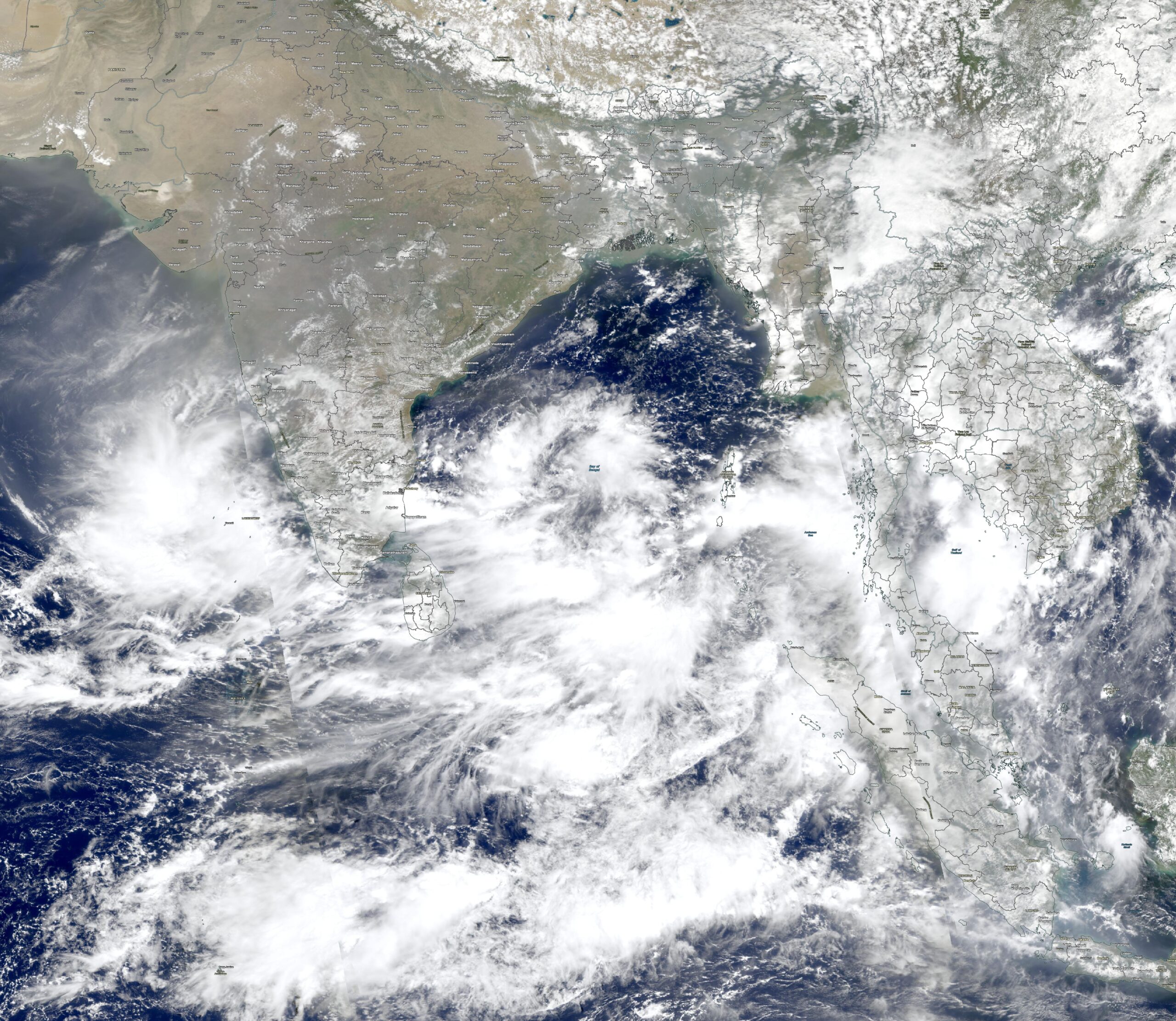 Cloud formations over the Bay of Bengal